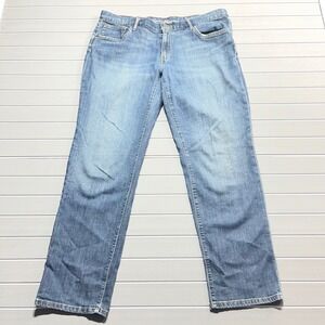 Eddie Bauer Boyfriend Relaxed Fit Jeans Womens 16 Medium Wash Blue Denim